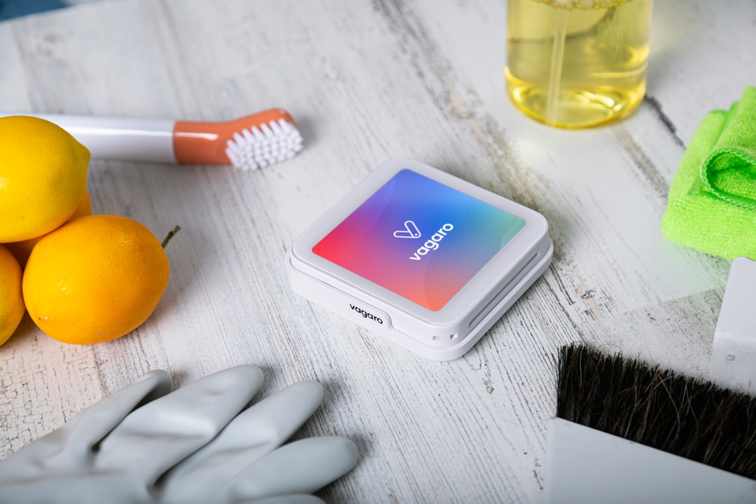 journey-01 On a clean white wooden surface, a Vagaro PayPro Go sits at an angle with cleaning supplies surrounding it. Freshen up your space and your checkout, making transactions as smooth as spring cleaning.